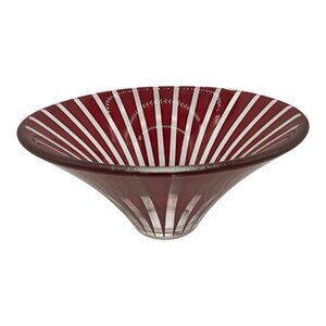 Anders Lindblom "Twist" Bowl Nybro Glassworks Scandinavian Art Glass Red/CLEAR